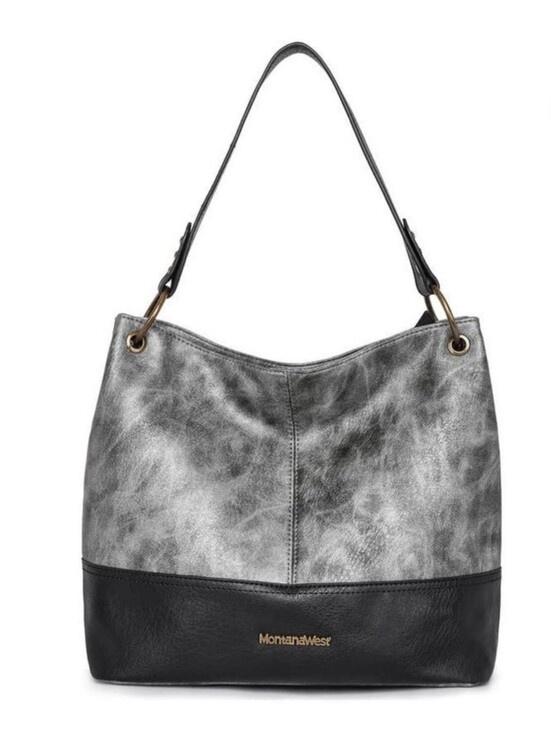 Montana West Handbags - Montana West Pearl Silver and Black Hobo Shoulder Bag